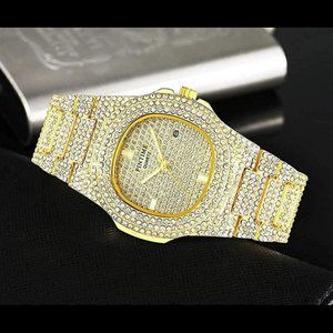 Gold Iced Out Watch